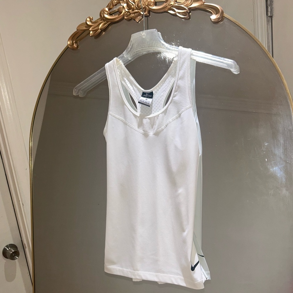 Nike Pro White Racerback Tank Top